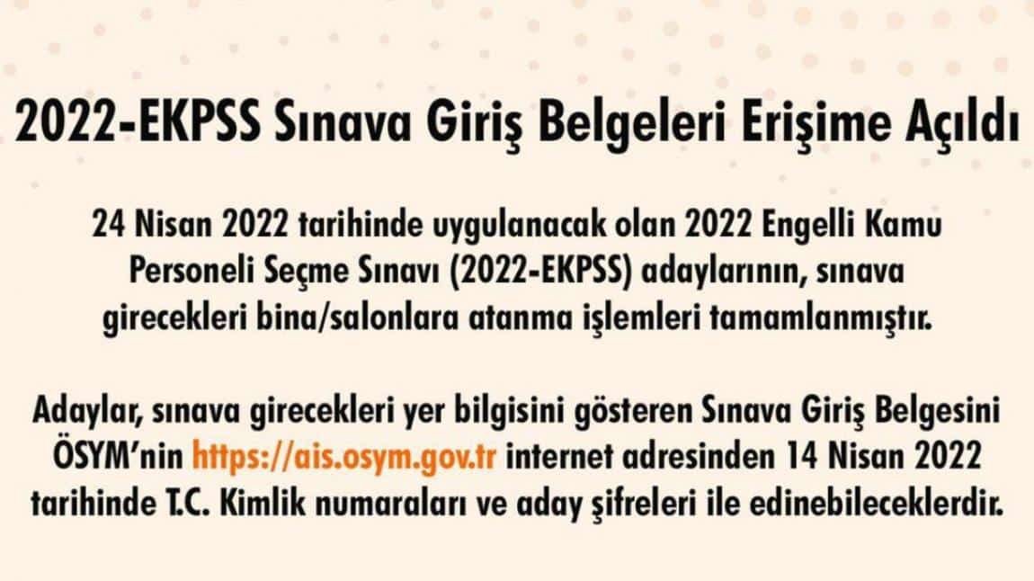 EKPSS Sınav Giriş Belgeleri Yayınlandı!